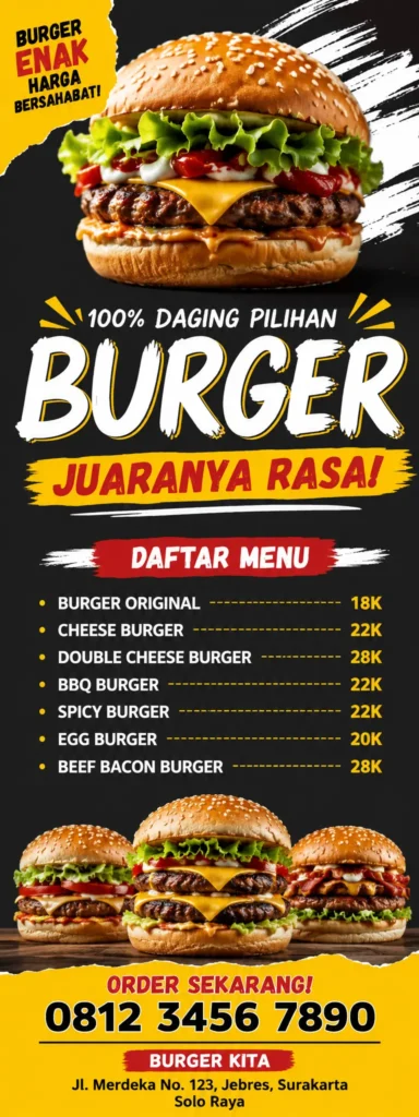 Contoh Banner Jualan Burger - Ben Multimedia