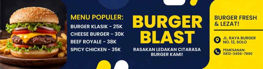 Spanduk Jualan Burger - Ben Multimedia