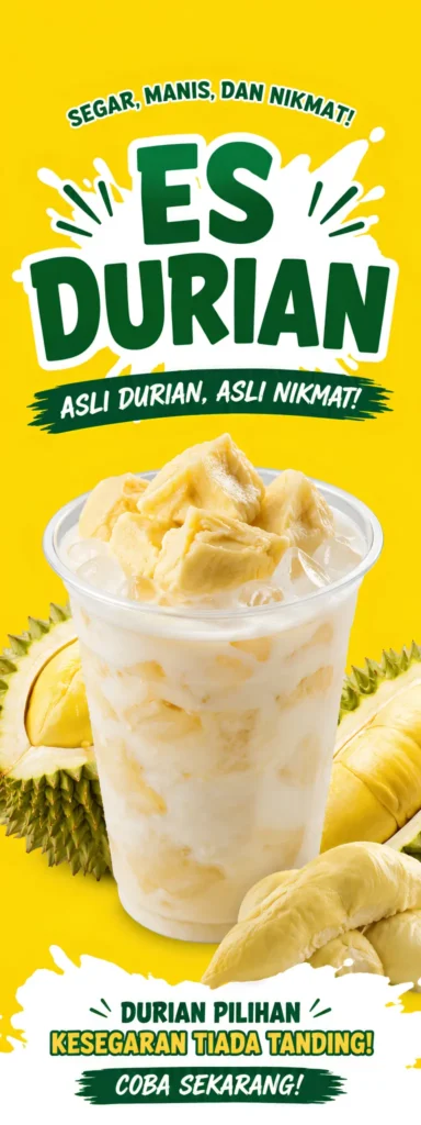3 Inspirasi Spanduk Es Durian dengan Desain Minimalis 2 X Banner Es Durian - Ben Multimedia