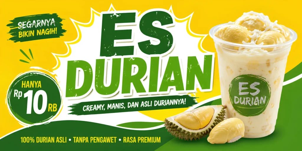 3 Inspirasi Spanduk Es Durian dengan Desain Minimalis 4 Banner Es Durian Cup - Ben Multimedia
