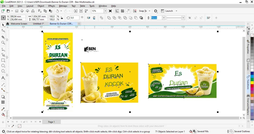 3 Inspirasi Spanduk Es Durian dengan Desain Minimalis 5 Banner Es Durian CDR - Ben Multimedia