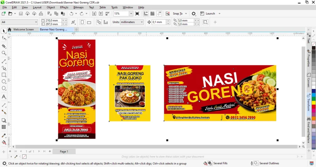 Banner Nasi Goreng CDR - Ben Multimedia