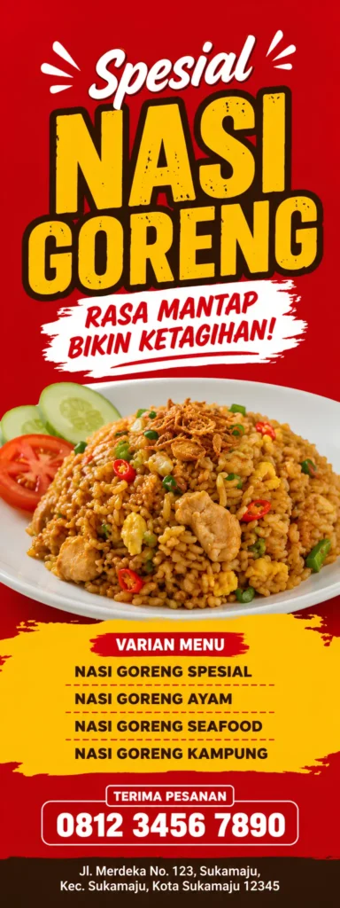 Banner Nasi Goreng Berdiri - Ben Multimedia