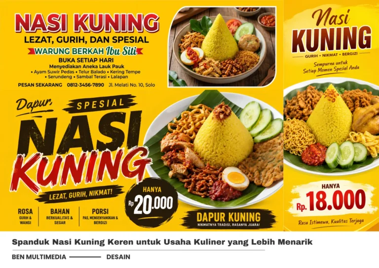 4 Contoh Spanduk Nasi Kuning Keren Desain Modern Minimalis