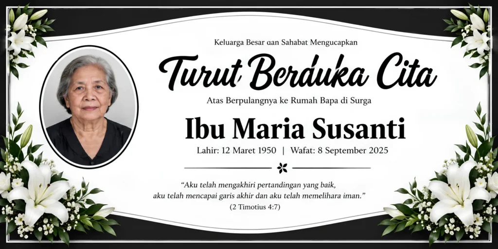 Banner Turut Berduka Cita Kristen - Ben Multimedia