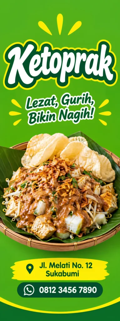 4 Contoh Banner Ketoprak yang Menarik untuk Promosi Jualan 4 Standing X Banner Ketoprak - Ben Multimedia