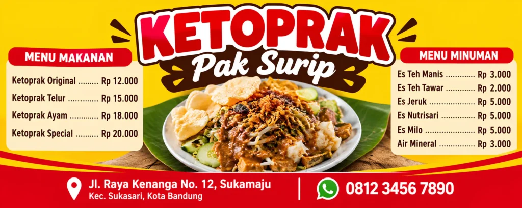4 Contoh Banner Ketoprak yang Menarik untuk Promosi Jualan 5 Contoh Spanduk Ketoprak - Ben Multimedia