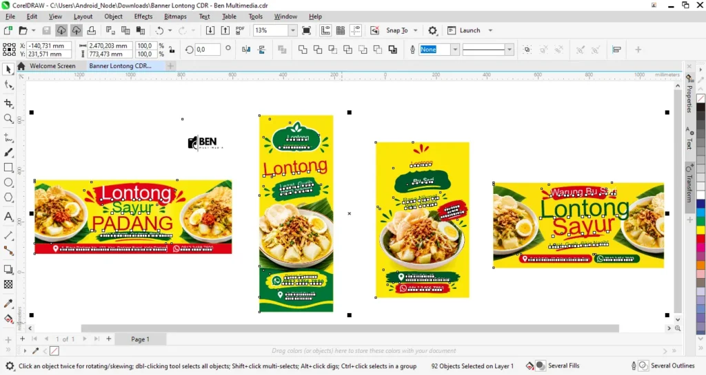 4 Inspirasi Banner Lontong Sayur Jualan Laris Manis 6 Banner Lontong CDR - Ben Multimedia