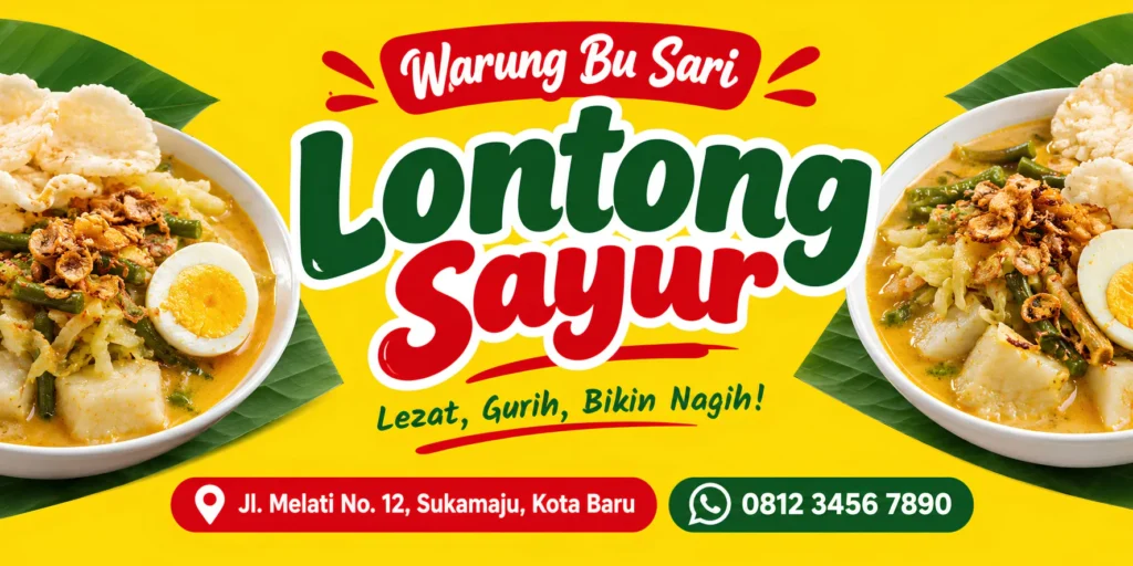 4 Inspirasi Banner Lontong Sayur Jualan Laris Manis 2 Spanduk Sarapan Pagi Lontong - Ben Multimedia