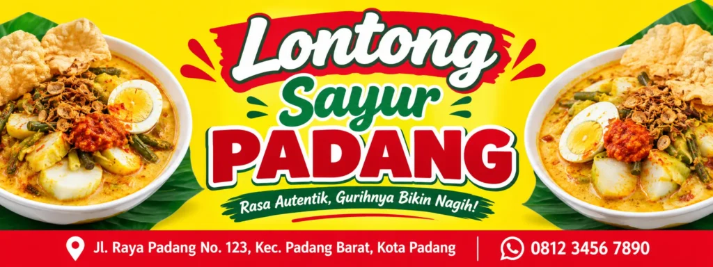 4 Inspirasi Banner Lontong Sayur Jualan Laris Manis 4 Contoh Spanduk Lontong Sayur Padang - Ben Multimedia