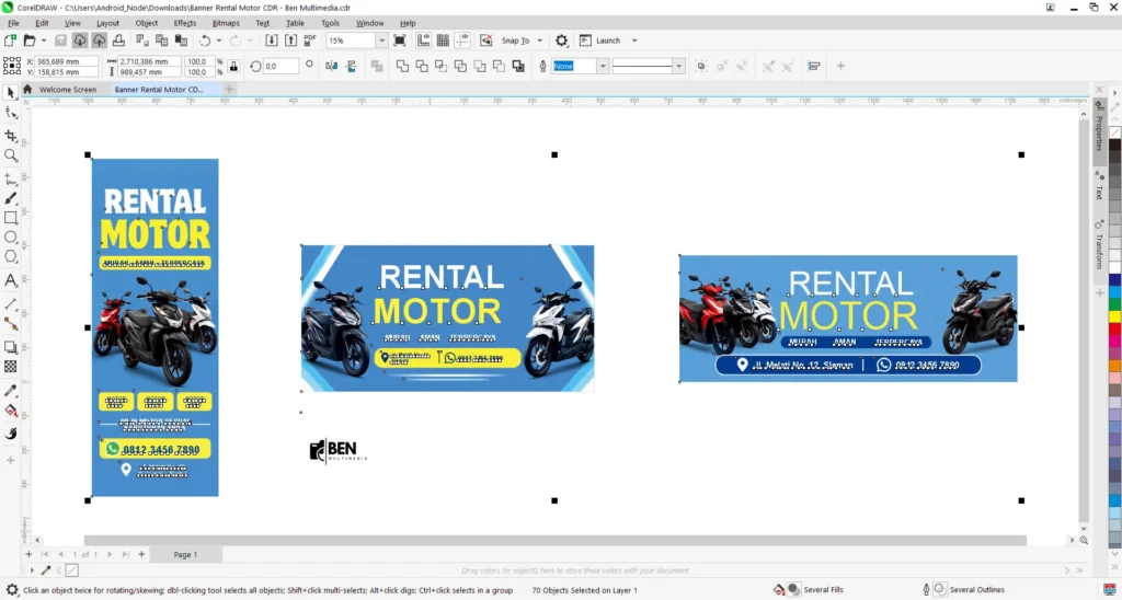 Banner Rental Motor CDR - Ben Multimedia
