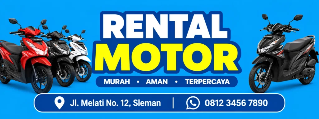 Contoh Desain Spanduk Rental Motor - Ben Multimedia