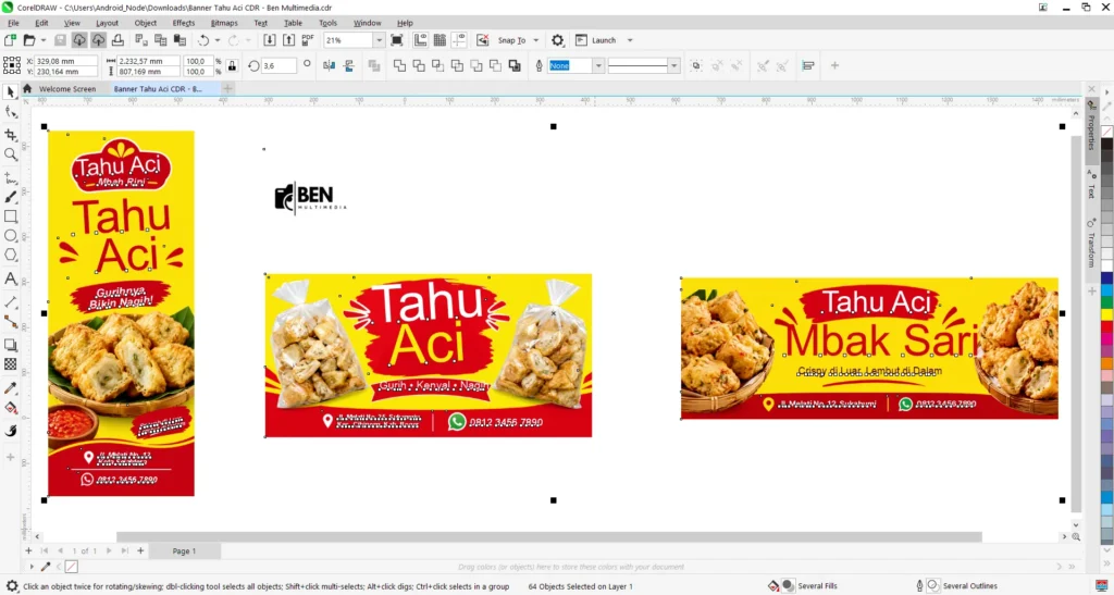 Banner Tahu Aci CDR - Ben Multimedia
