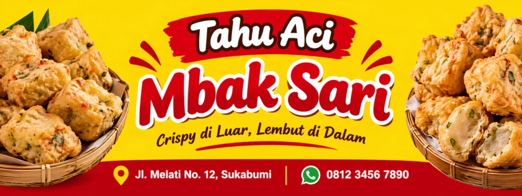 Desain Banner Tahu Aci - Ben Multimedia