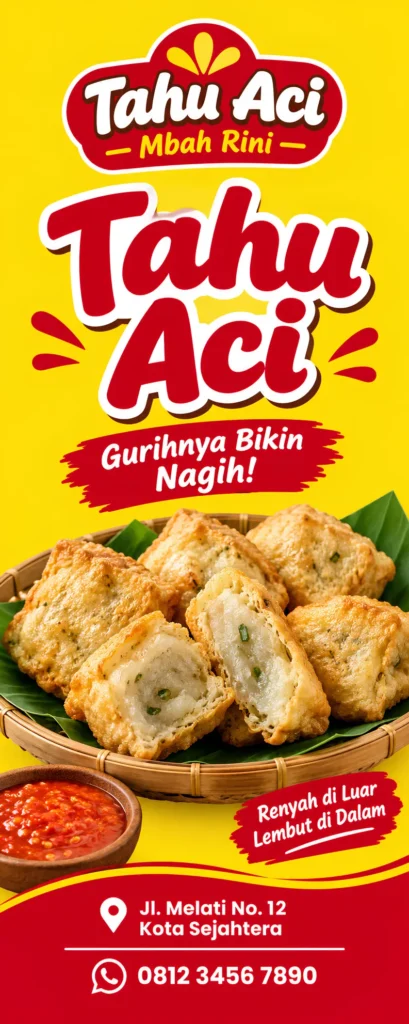Standing X Banner Tahu Aci Berdiri - Ben Multimedia