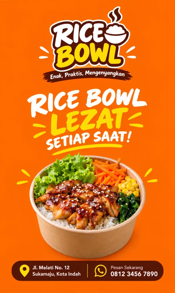 Banner Rice Bowl Berdiri - Ben Multimedia