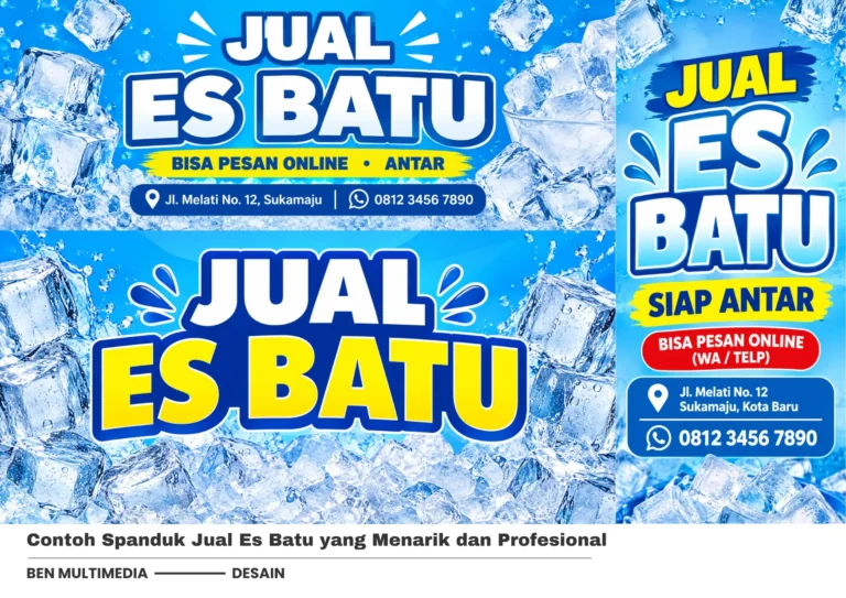 4 Contoh Spanduk Jual Es Batu Kristal yang Menarik Mata
