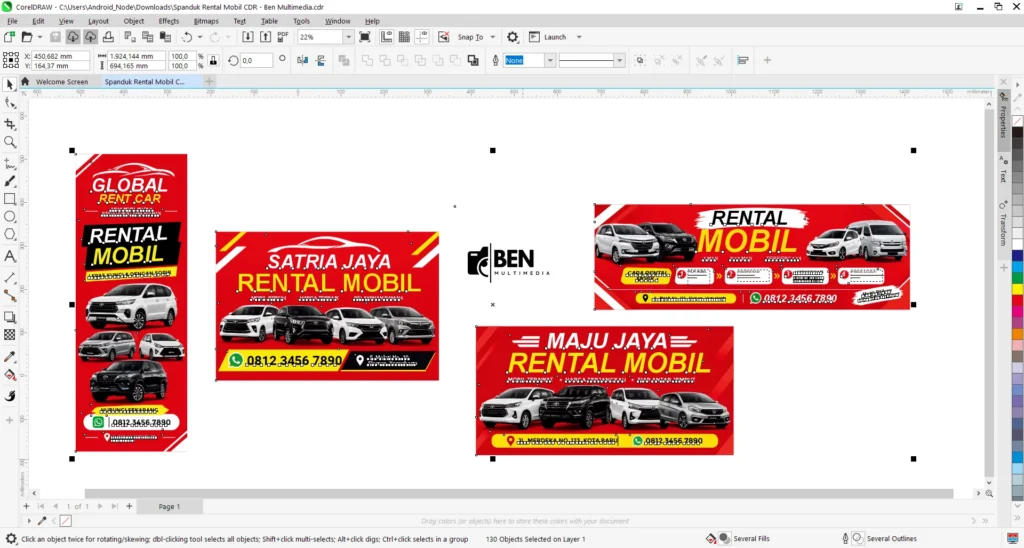 Spanduk Rental Mobil CDR - Ben Multimedia