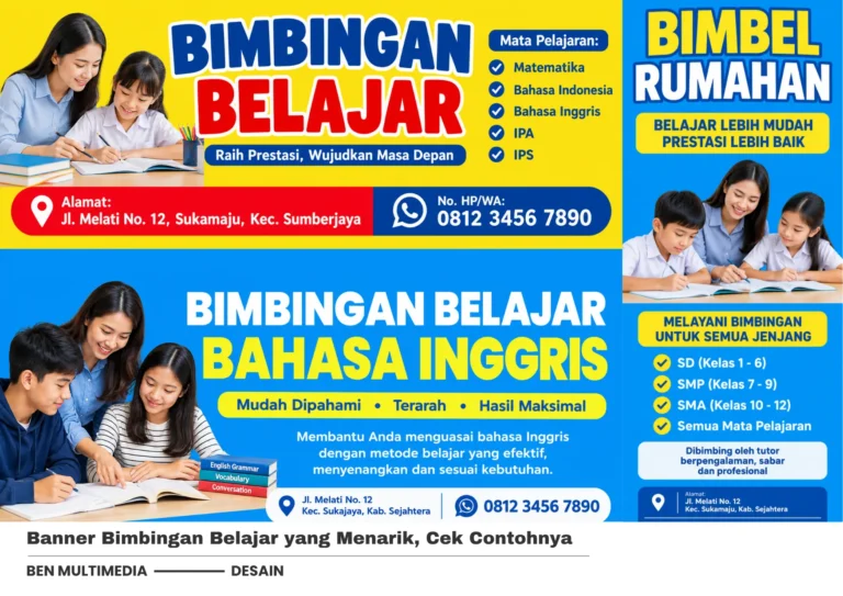 4 Contoh Banner Bimbingan Belajar untuk Promosi Bimbel