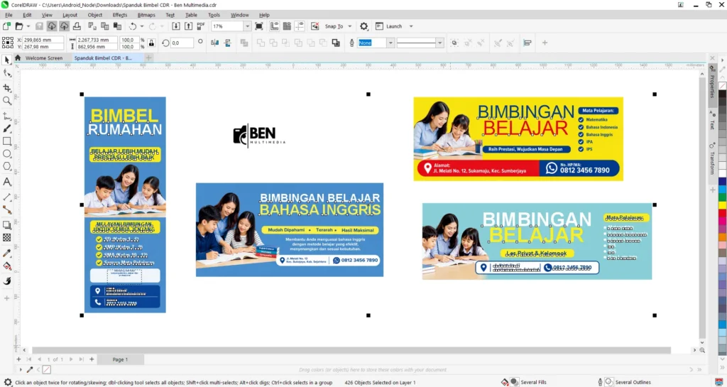 Spanduk Bimbel CDR - Ben Multimedia