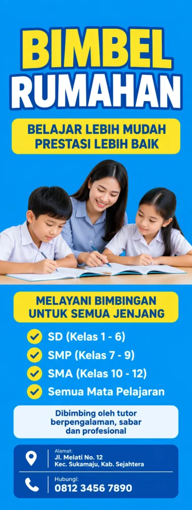 Standing Banner Bimbingan Belajar - Ben Multimedia