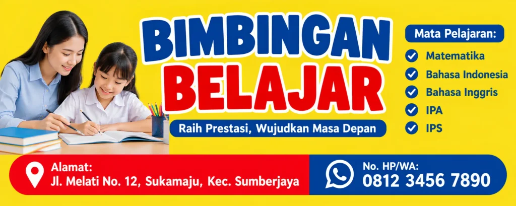 Les Contoh Spanduk Bimbel Rumahan - Ben Multimedia