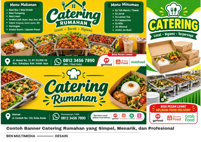Contoh Banner Catering Rumahan, Nasi Kotak, dan Prasmanan