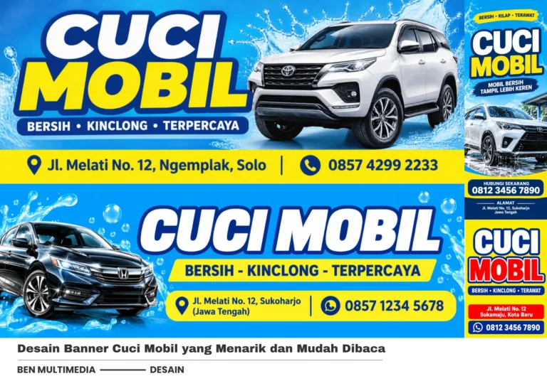 4 Contoh Banner Cuci Mobil Sampai Tips Membuatnya