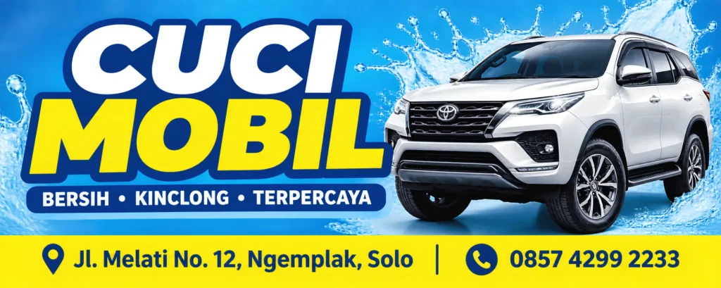 Spanduk Cuci Mobil - Ben Multimedia