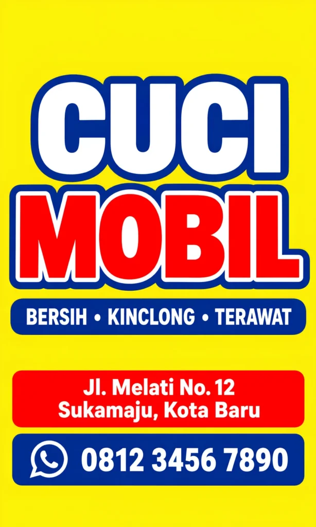 Banner Cuci Steam Mobil - Ben Multimedia