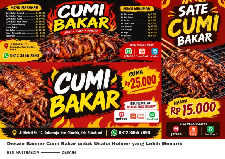 3 Contoh Banner Cumi Bakar agar Jualan Lebih Dilirik