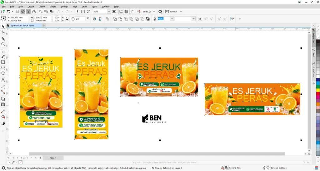 Spanduk Jeruk Peras CDR - Ben Multimedia