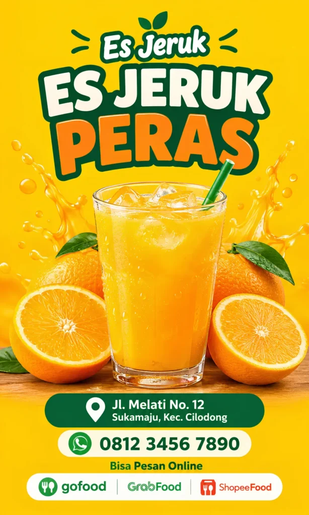 Contoh Banner Es Jeruk Peras Berdiri - Ben Multimedia