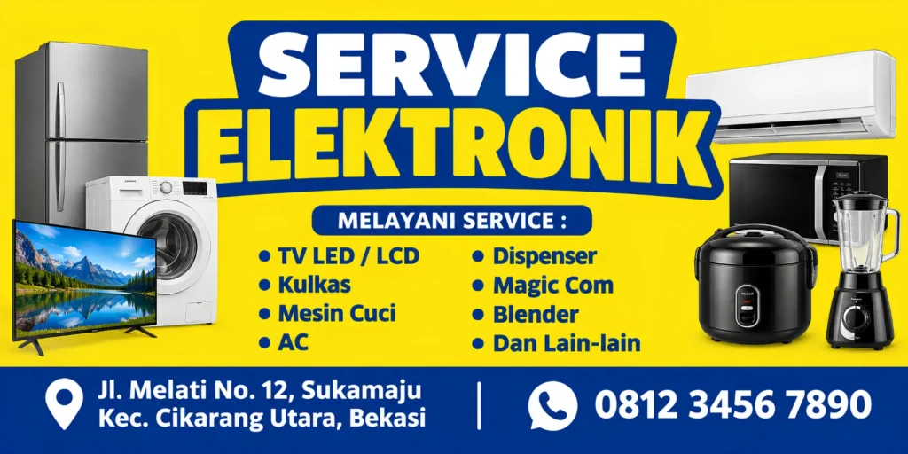 Spanduk Servis Elektronik - Ben Multimedia
