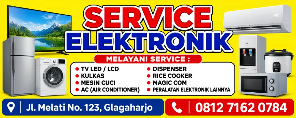 Spanduk Service Elektronik - Ben Multimedia