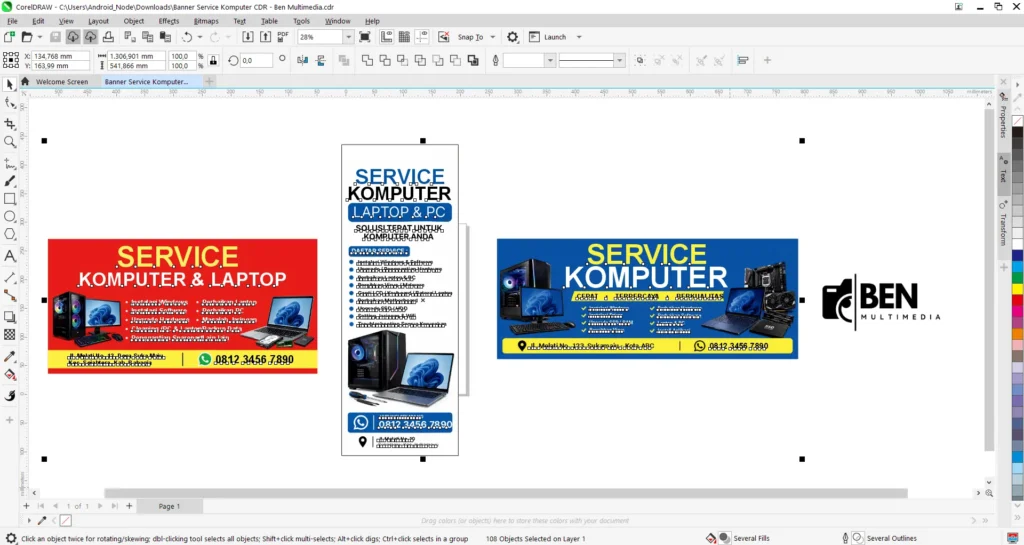 Banner Service Komputer CDR - Ben Multimedia