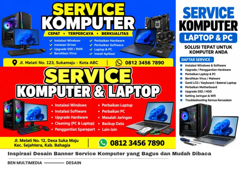 3 Contoh Banner Service Komputer yang Terlihat Profesional