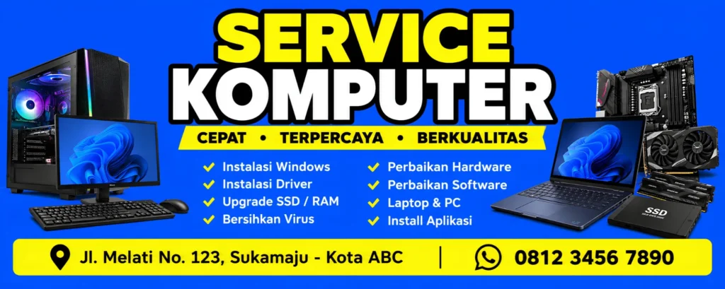 Contoh Spanduk Service Komputer - Ben Multimedia