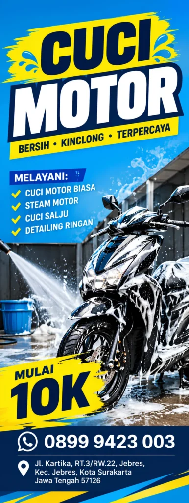 Standing Banner Cucian Motor - Ben Multimedia