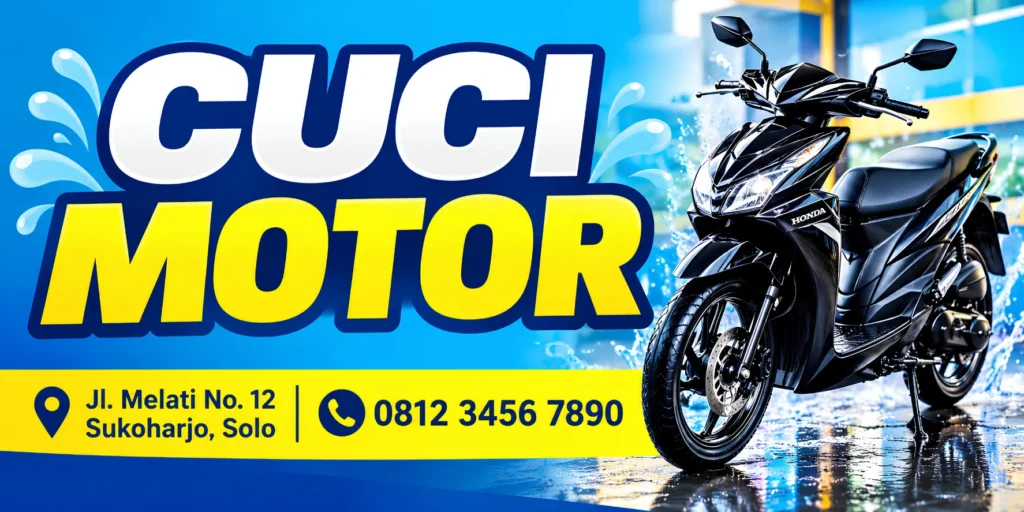 Background Spanduk Cuci Motor - Ben Multimedia