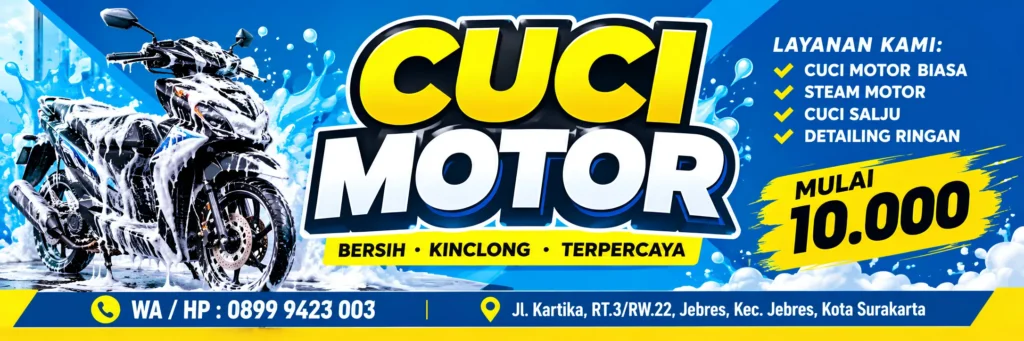 Spanduk Pencucian Motor - Ben Multimedia
