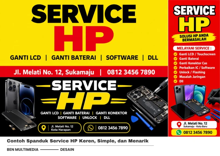 4 Contoh Spanduk Service HP Keren, Simple, dan Menarik