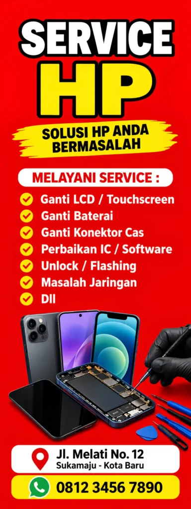 Banner Service HP Berdiri - Ben Multimedia