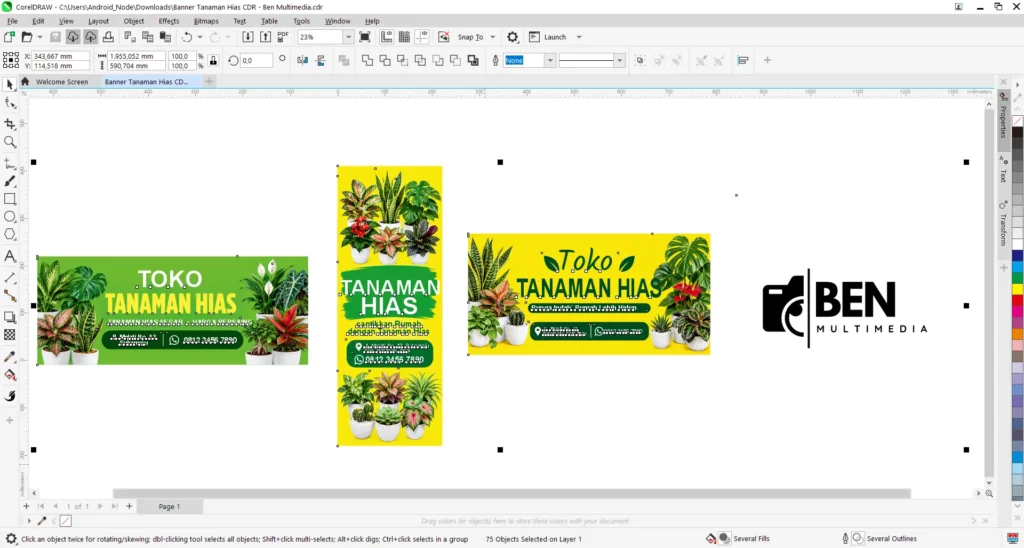 Banner Tanaman Hias CDR - Ben Multimedia