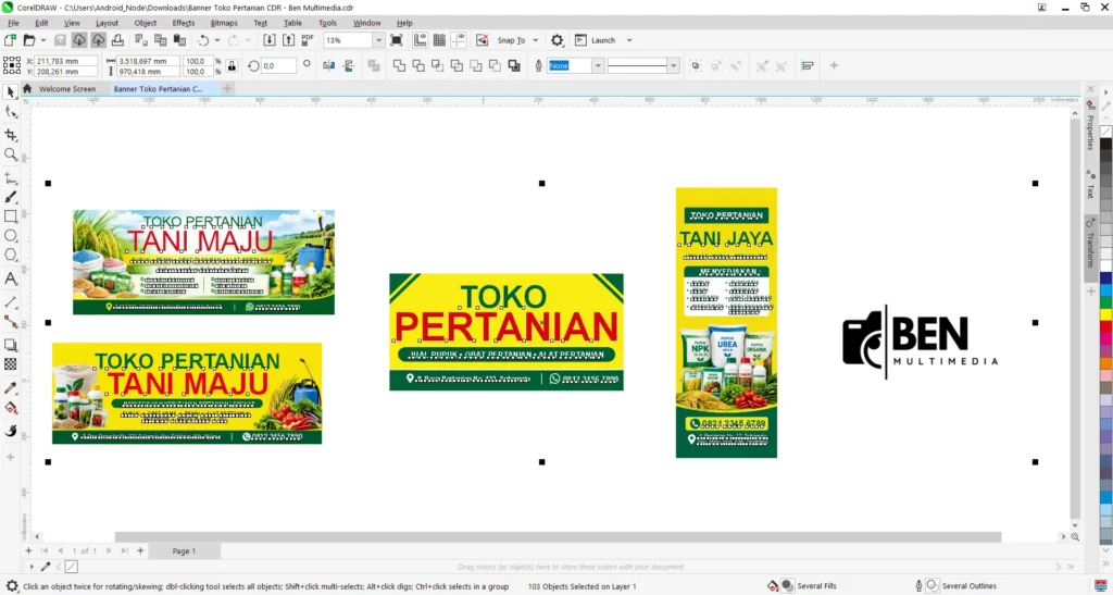 Banner Toko Pertanian CDR - Ben Multimedia
